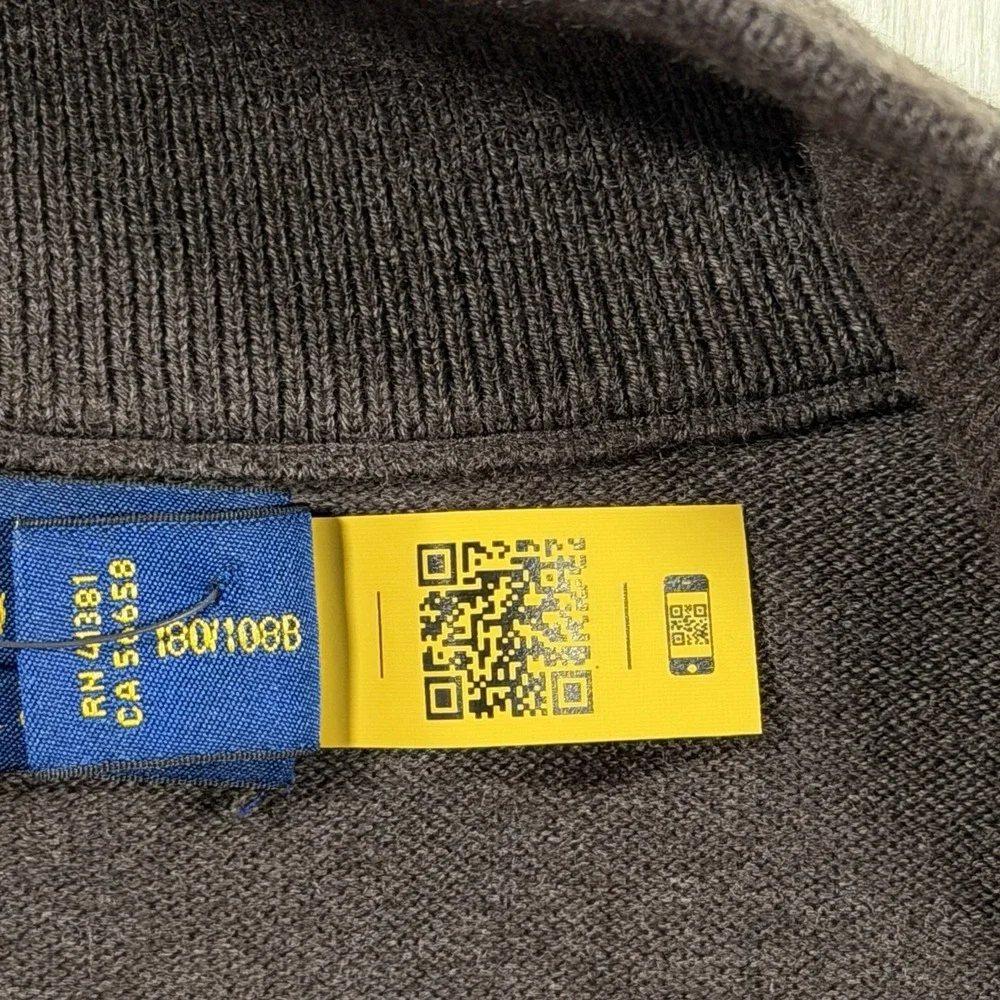 Polo Ralph Lauren Men's Size 2XB Brown Hybrid Full Zip Sweater Vest Jacket